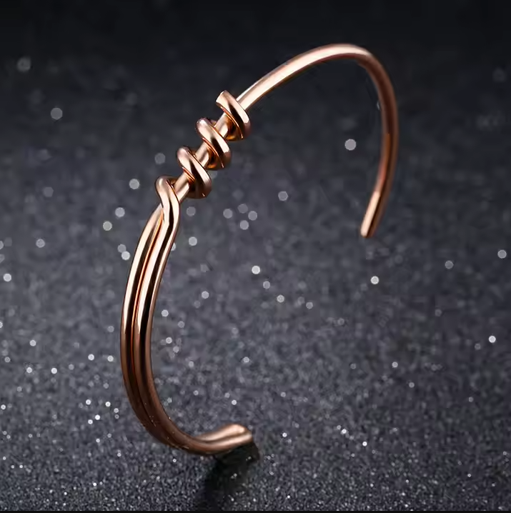 Shiny Surface Simple Open Cuff Bangles Stainless Steel Wire Bangle