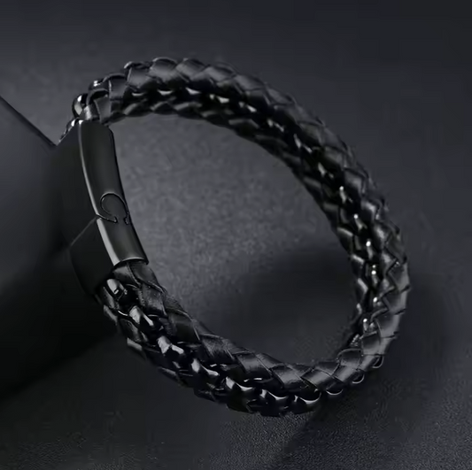 Marlary New Design Stainless Steel Clasp High Quality Real Leather Bracelet for Men